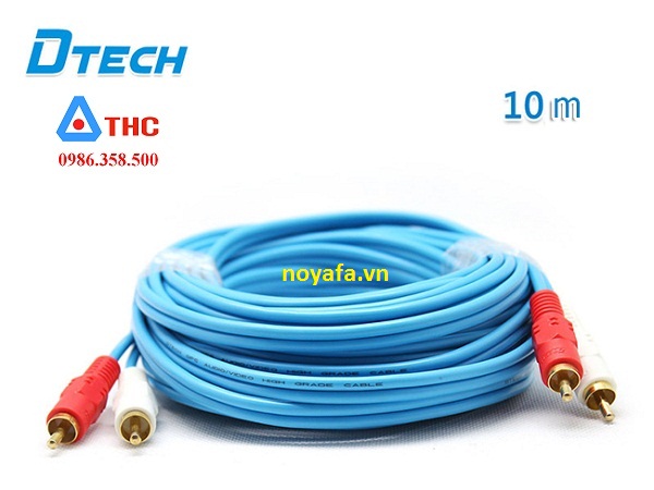 Dây AV, Cáp tín hiệu AV 10m Dtech 4 đầu hoa sen